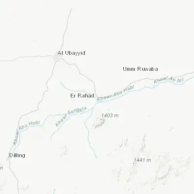 Map showing location of Ar Rahad (12.716670, 30.650000)