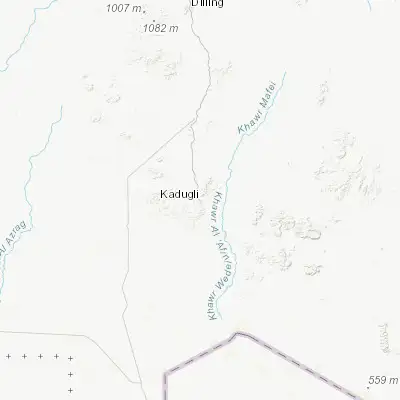 Map showing location of Kadugli (11.011110, 29.718330)