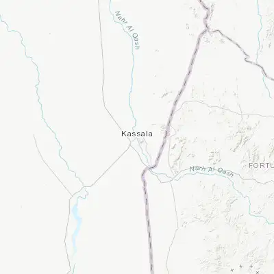 Map showing location of Kassala (15.450990, 36.399980)