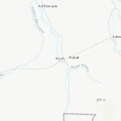 Map showing location of Kosti (13.162900, 32.663470)