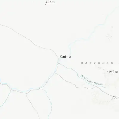 Map showing location of Kuraymah (18.550000, 31.850000)