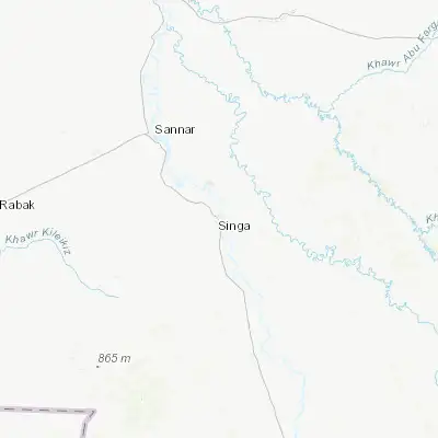 Map showing location of Singa (13.148300, 33.931170)