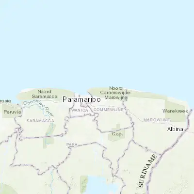 Map showing location of Mariënburg (5.877220, -55.043220)