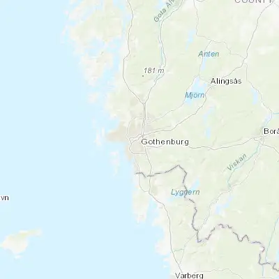 Map showing location of Göteborg (57.707160, 11.966790)