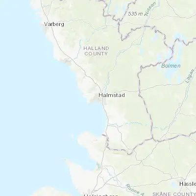Map showing location of Halmstad (56.674460, 12.856760)