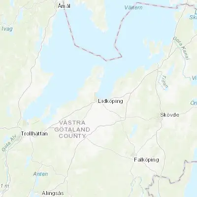 Map showing location of Lidköping (58.505170, 13.157650)