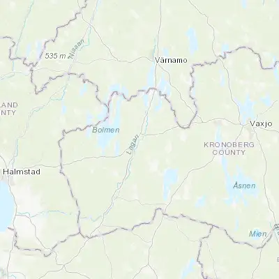Map showing location of Ljungby (56.833240, 13.940820)