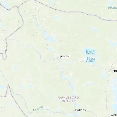 Map showing location of Ljusdal (61.828830, 16.091260)