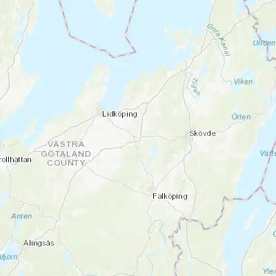 Map showing location of Skara (58.386590, 13.438360)