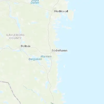 Map showing location of Söderhamn (61.303730, 17.059210)