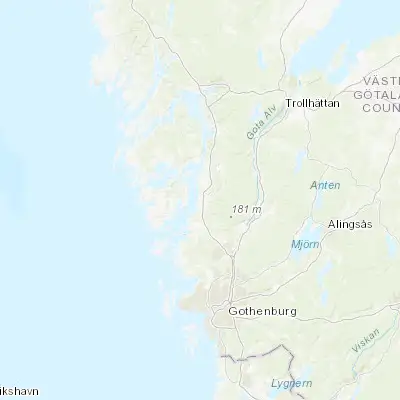 Map showing location of Stora Höga (58.016670, 11.833330)