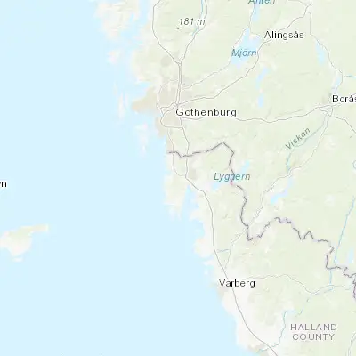 Map showing location of Vallda (57.477500, 12.001390)