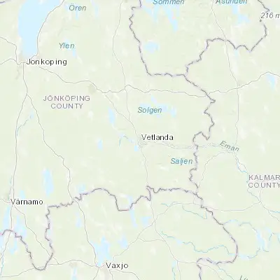 Map showing location of Vetlanda (57.428870, 15.077620)
