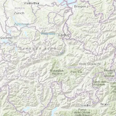 Map showing location of Bonaduz (46.811030, 9.398210)