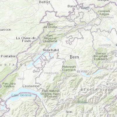 Map showing location of Bösingen (46.892290, 7.227700)
