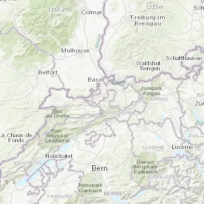 Map showing location of Breitenbach (47.406680, 7.545540)