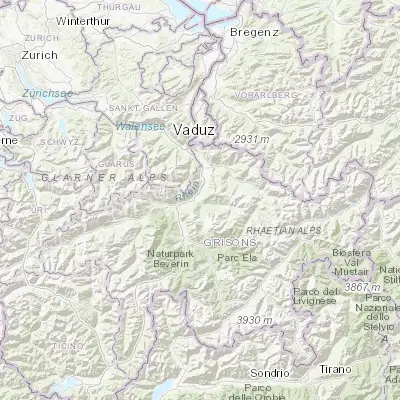 Map showing location of Chur (46.849860, 9.532870)