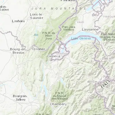 Map showing location of Confignon (46.173410, 6.084370)
