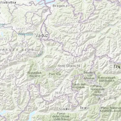 Map showing location of Davos (46.804290, 9.837230)