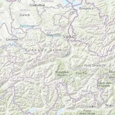 Map showing location of Flims (46.837050, 9.284580)