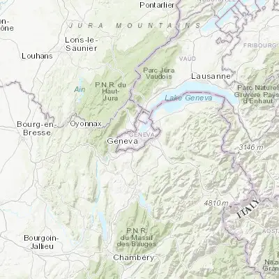 Map showing location of Genève (46.202220, 6.145690)