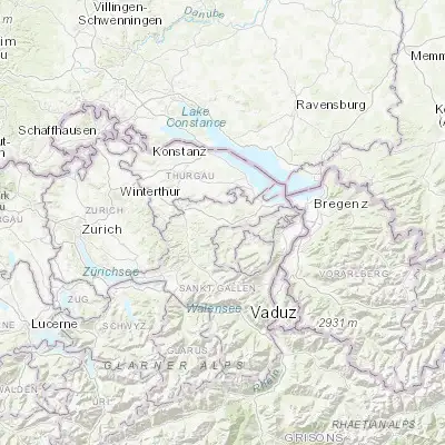 Map showing location of Gossau (47.415510, 9.254820)