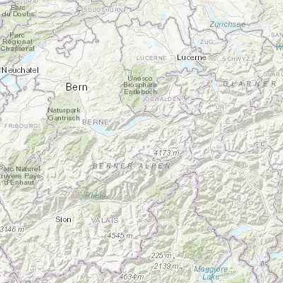 Map showing location of Grindelwald (46.623960, 8.036010)