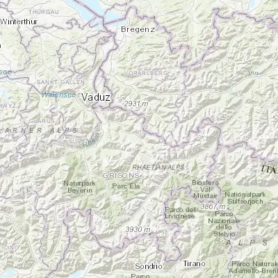Map showing location of Klosters Serneus (46.889180, 9.838260)