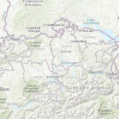 Map showing location of Langnau am Albis (47.288850, 8.541100)