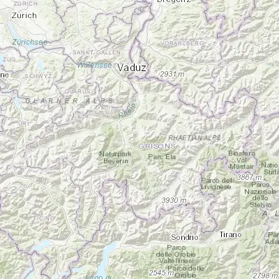 Map showing location of Lenzerheide (46.722150, 9.559050)