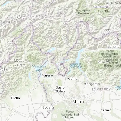 Map showing location of Lugano (46.010080, 8.960040)