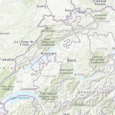 Map showing location of Mühleberg (46.954660, 7.261020)