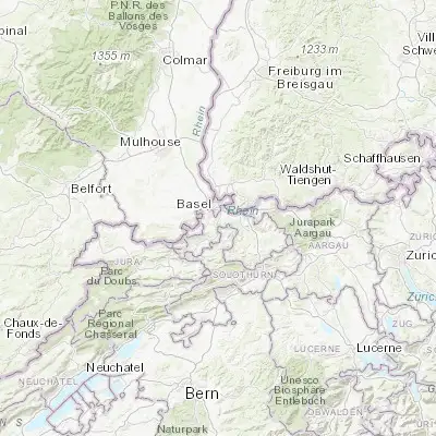 Map showing location of Münchenstein (47.518480, 7.609660)