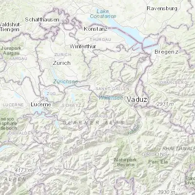Map showing location of Niederurnen (47.125980, 9.054280)