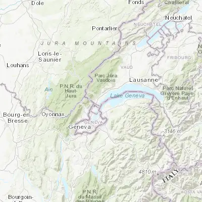 Map showing location of Nyon (46.383180, 6.239550)