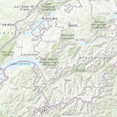 Map showing location of Saanen (46.489450, 7.260030)