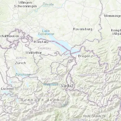 Map showing location of Sankt Gallen (47.423910, 9.374770)
