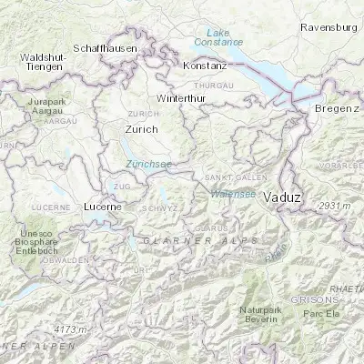 Map showing location of Siebnen (47.174490, 8.897810)