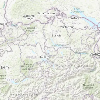 Map showing location of Zug (47.172420, 8.517450)