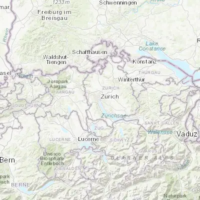 Map showing location of Zürich (47.366670, 8.550000)
