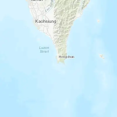 Map showing location of Hengchun (22.004170, 120.743890)