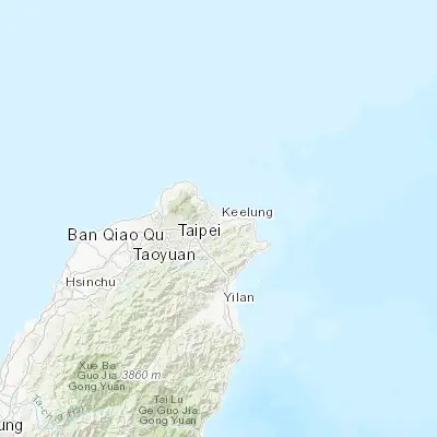 Map showing location of Keelung (25.128250, 121.741900)