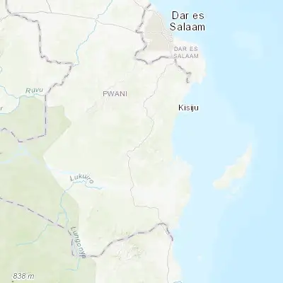 Map showing location of Bungu (-7.633690, 39.058180)