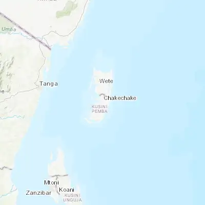 Map showing location of Chake Chake (-5.245860, 39.766590)
