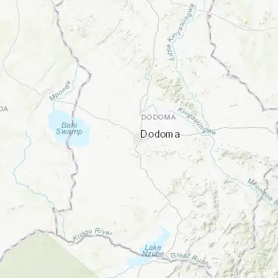 Map showing location of Dodoma (-6.172210, 35.739470)