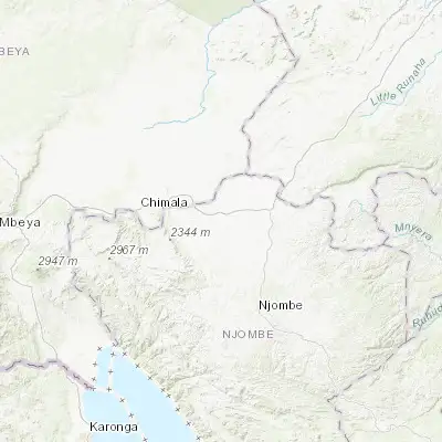 Map showing location of Ilembula (-8.900000, 34.583330)