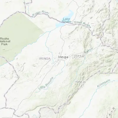 Map showing location of Iringa (-7.766670, 35.700000)