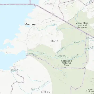 Map showing location of Issenye (-2.000000, 34.333330)