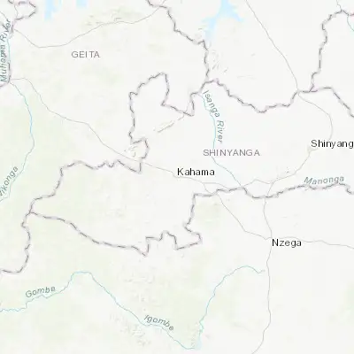 Map showing location of Kahama (-3.833330, 32.600000)