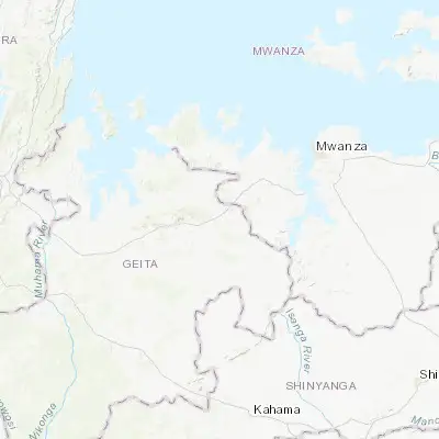 Map showing location of Kasamwa (-2.850000, 32.433330)
